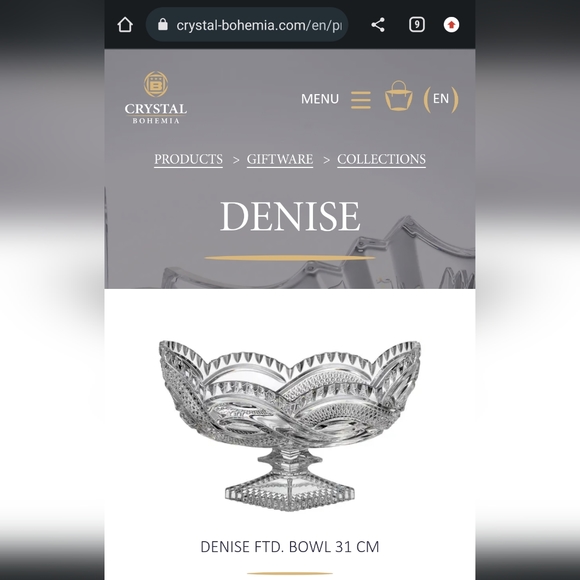 Czech Bohemia Crystal Gandola 12" Dish - Picture 5 of 5